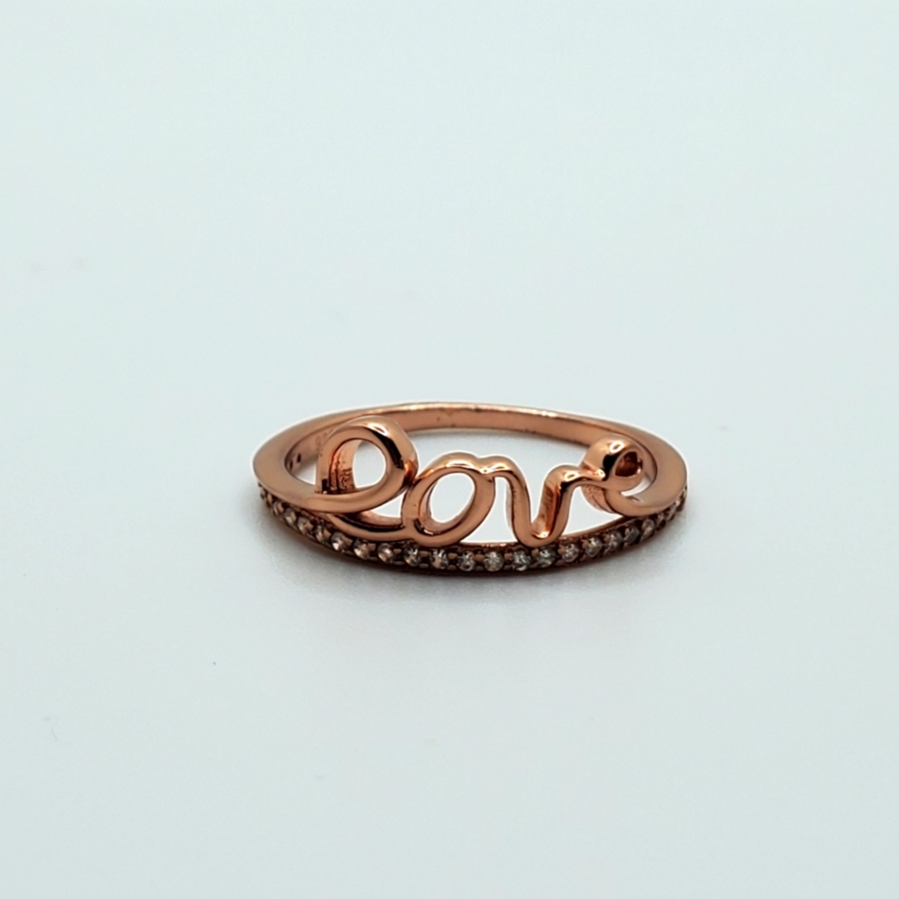 LOVE Ring For Women's in Rose Gold plated 925 Sterling Silver
